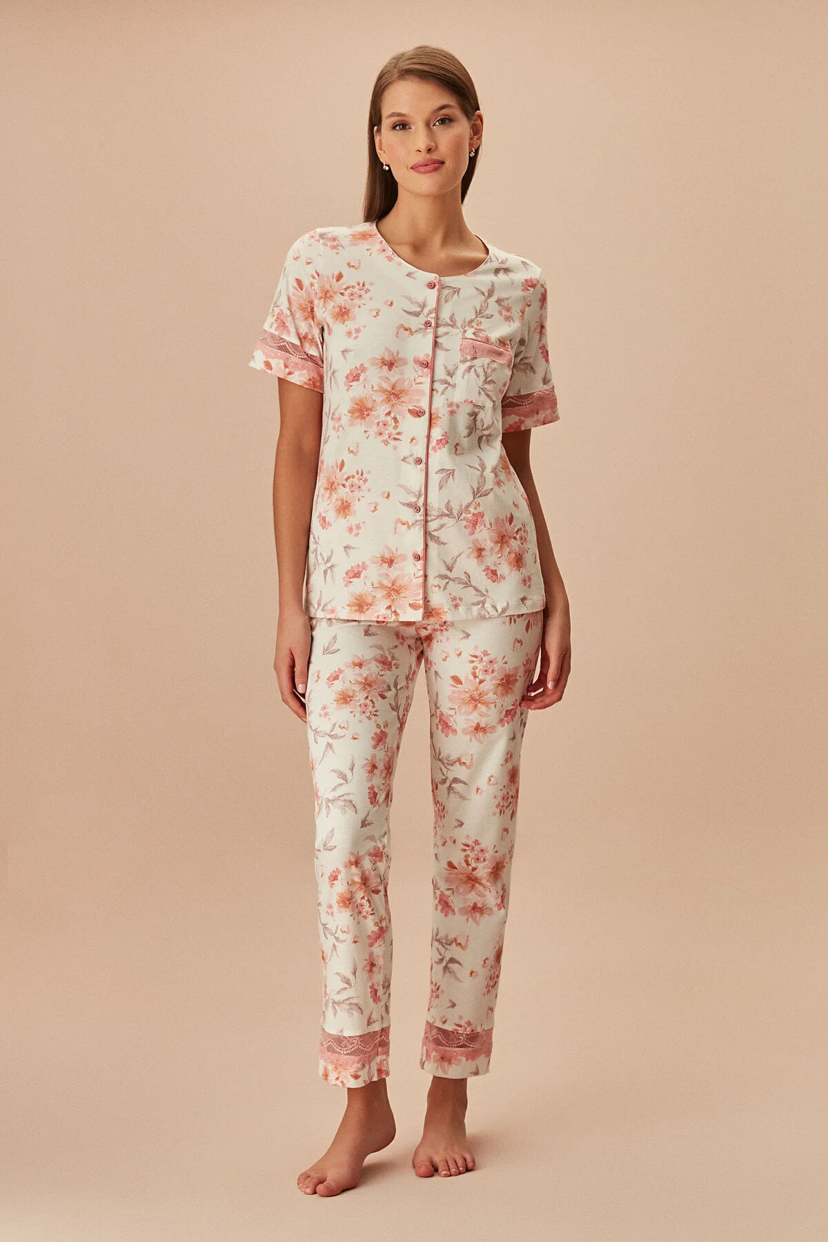 SUWEN  Laura maskulines Pyjama-Set