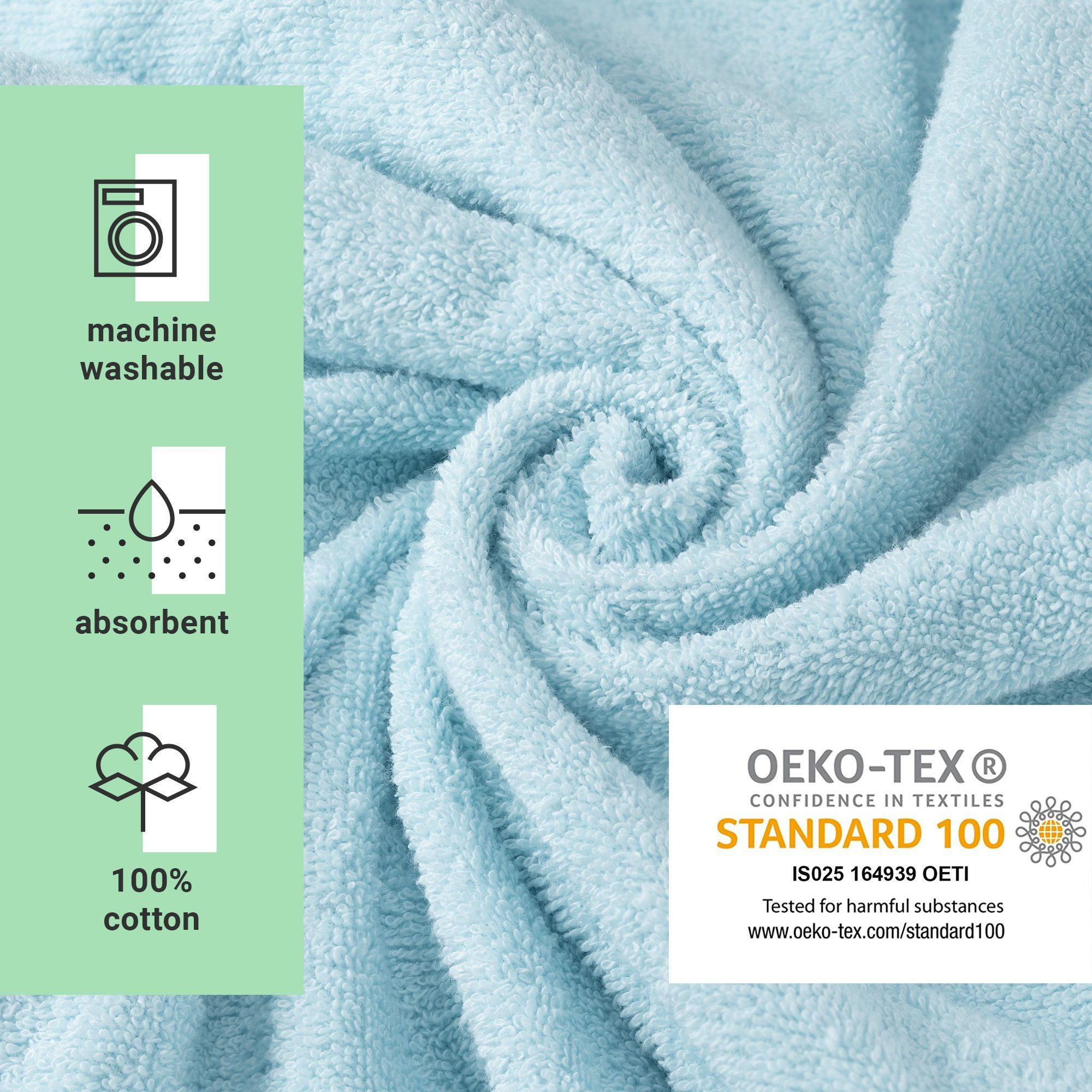 HOMELEVEL Bademantel Badeponcho Surfponcho für Kinder und Teenager mit Kapuze unisex, Baumwolle