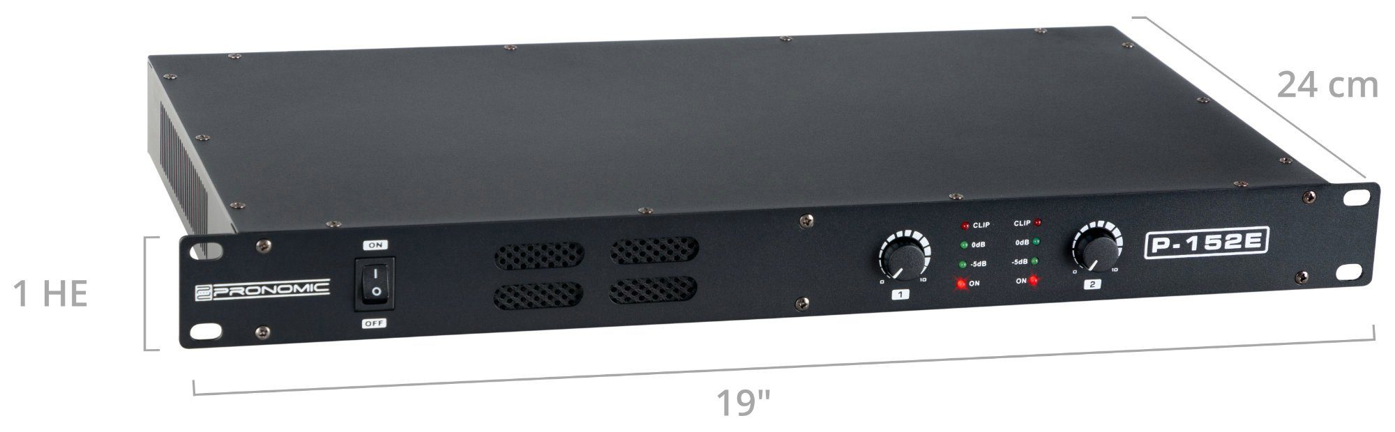 Pronomic P-152E MKII Endstufe 1HE Audioverstärker (Anzahl Kanäle: 2, 300 W, geeignet für Monitor-Betrieb oder Studio/HiFi)