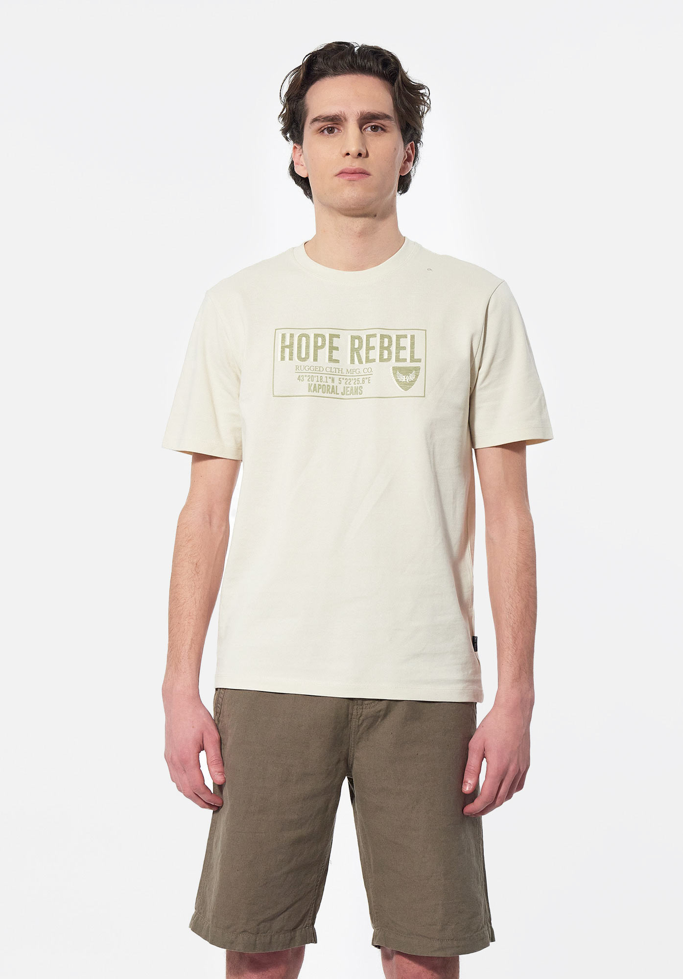 CARNO  T-shirt écru Homme en 100% coton bio