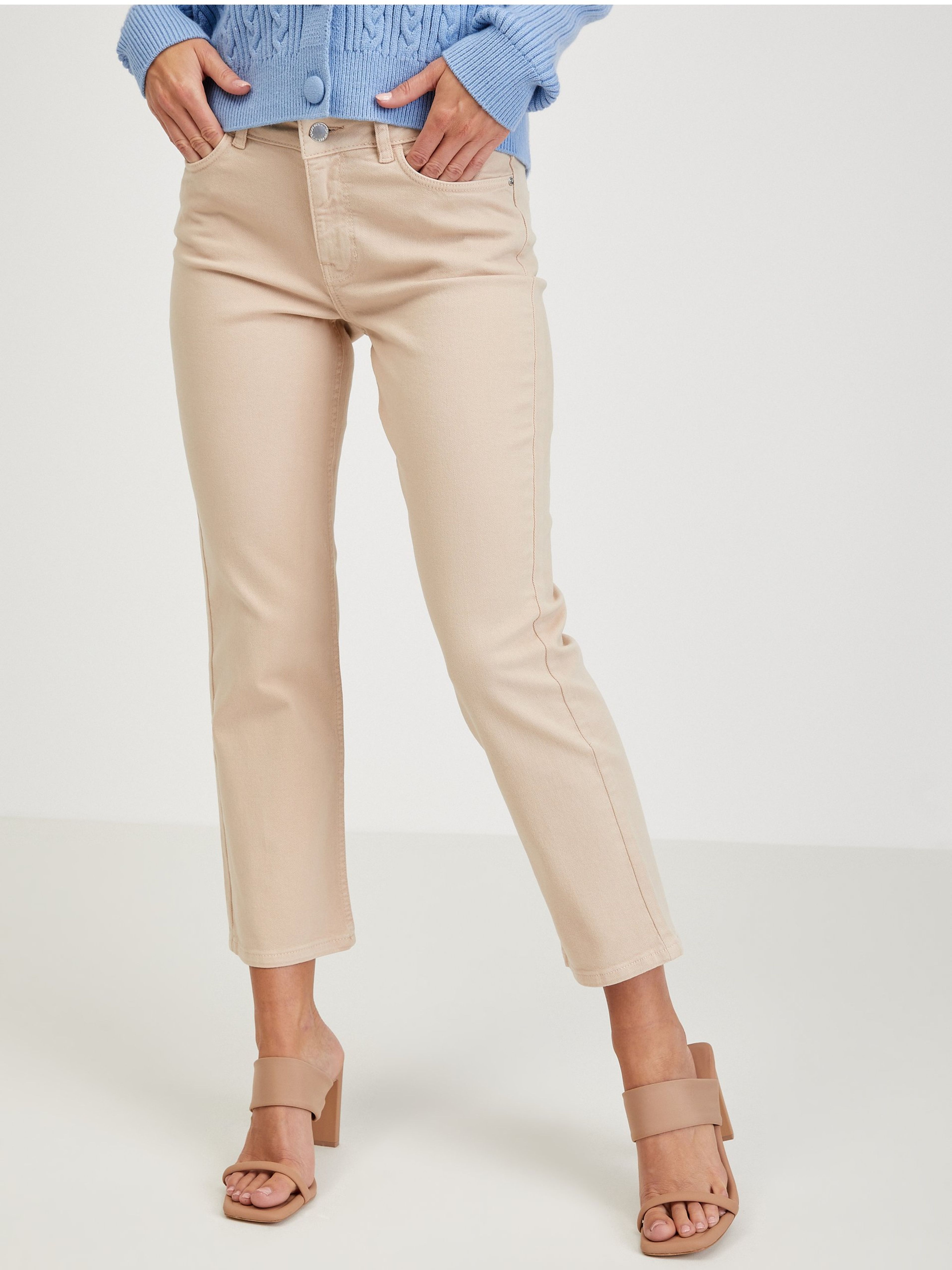 Beigefarbene Damenjeans Straight Fit ORSAY