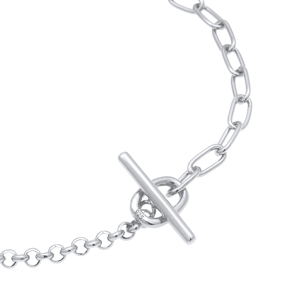Elli Elli Bracelet Collier femme Figaro Basic Fermeture à barre en argent 925 Sterling Bracelet