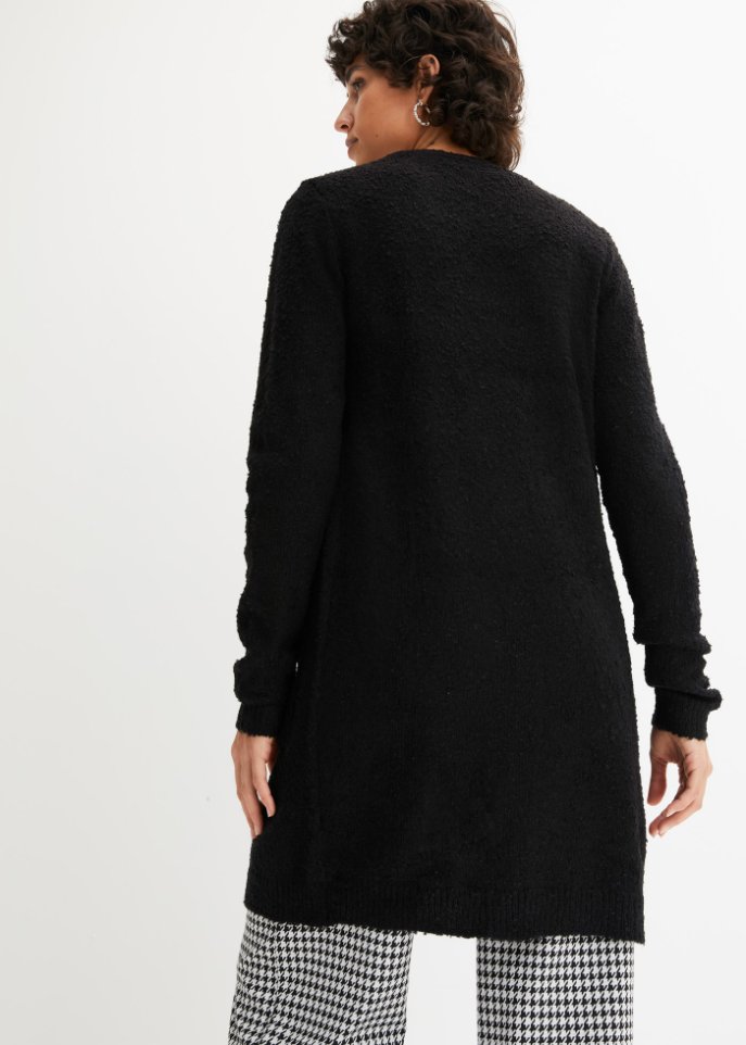 Boucle-Longstrickjacke