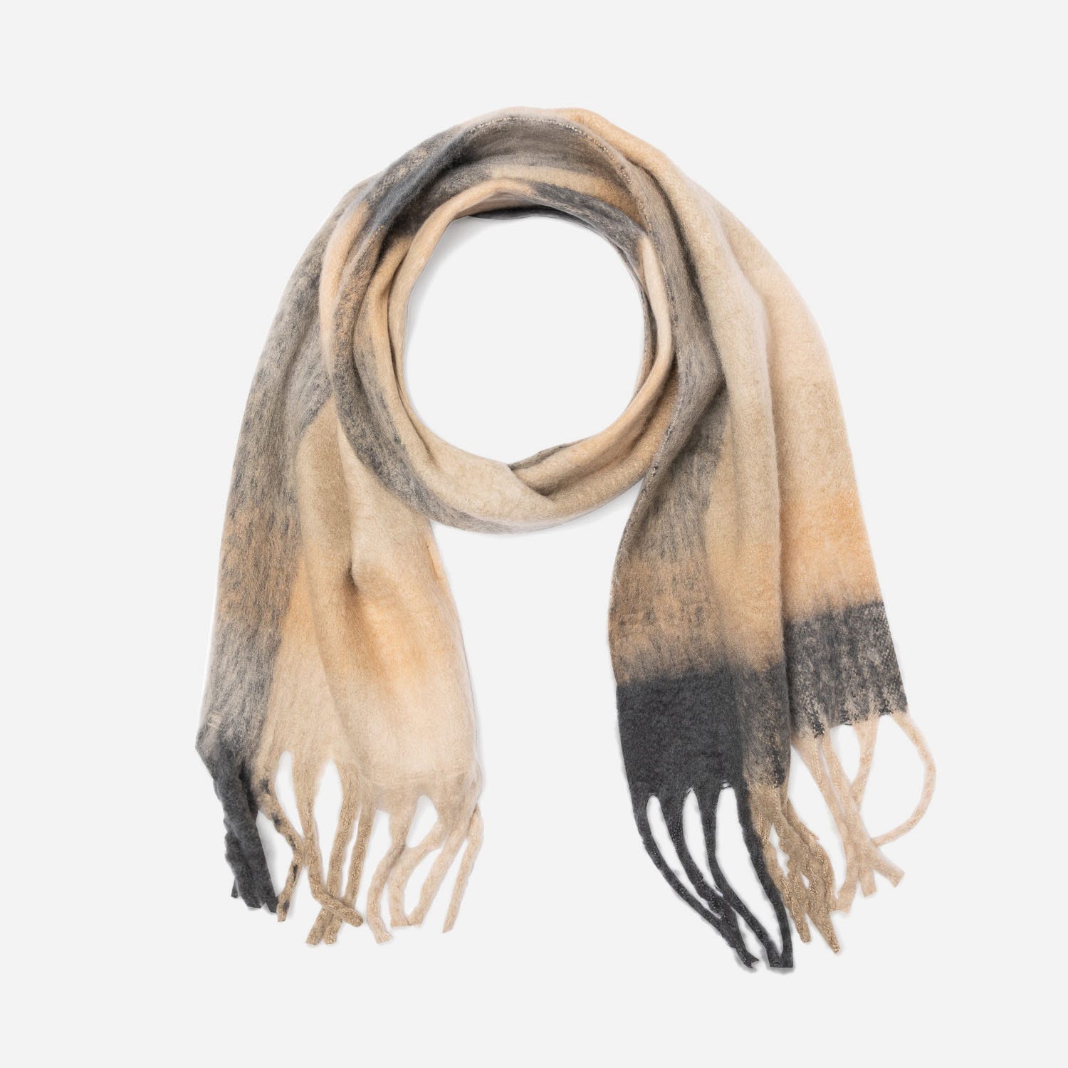 Echarpe beige et grise