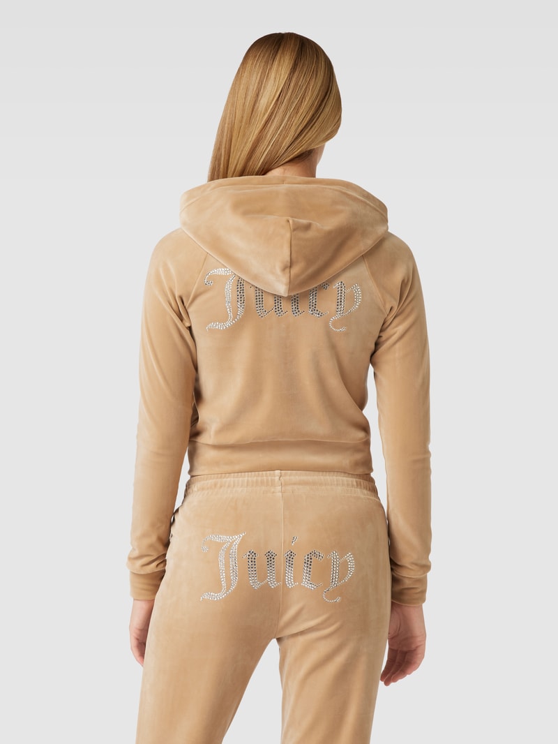 Sweatjacke mit Ziersteinbesatz Modell 'MADISON' in beige