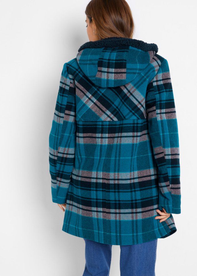 leicht wattierter Dufflecoat mit Kapuze