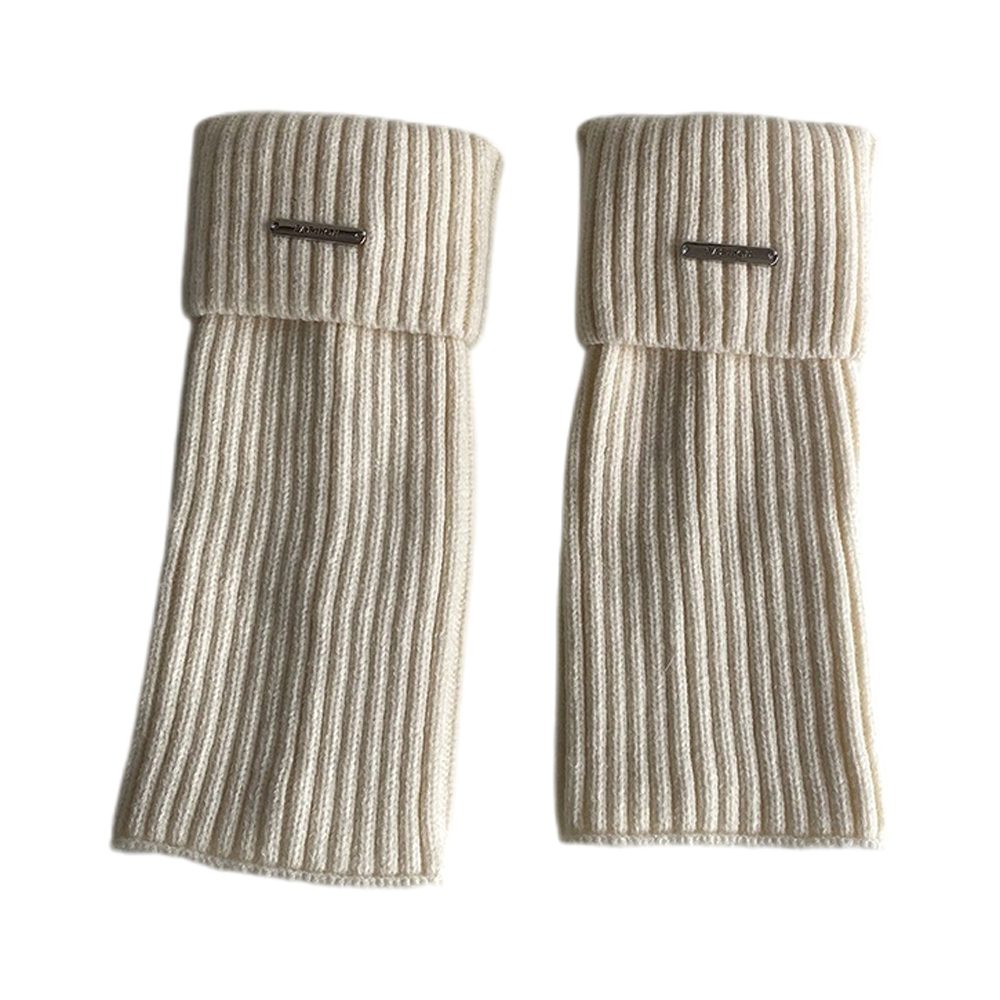 Deliana.makeup Beinstulpen Metal Label Flap Sockliner, Damen Herbst und Winter Stacking Socken Spice Girls Stiefelüberzieher, gestrickte Beinwärmer