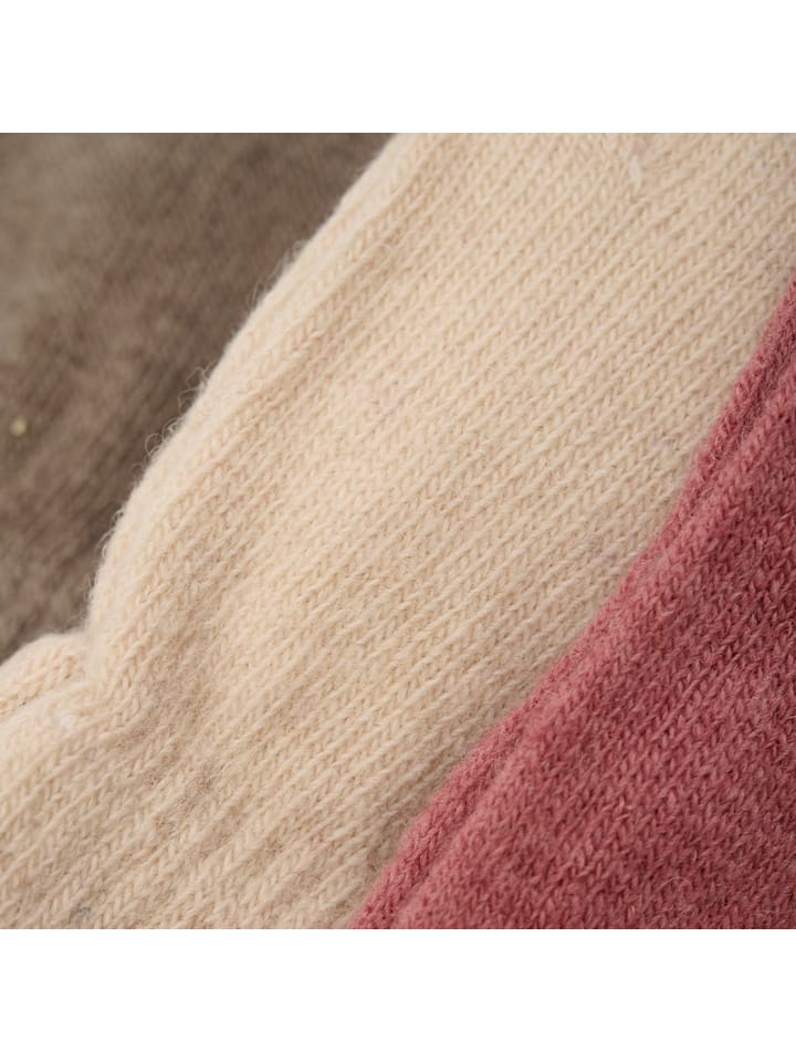 Minymo 3er-Set: Fingerhandschuhe in Hellbraun/ Dunkelrosa/ Creme günstig kaufen
