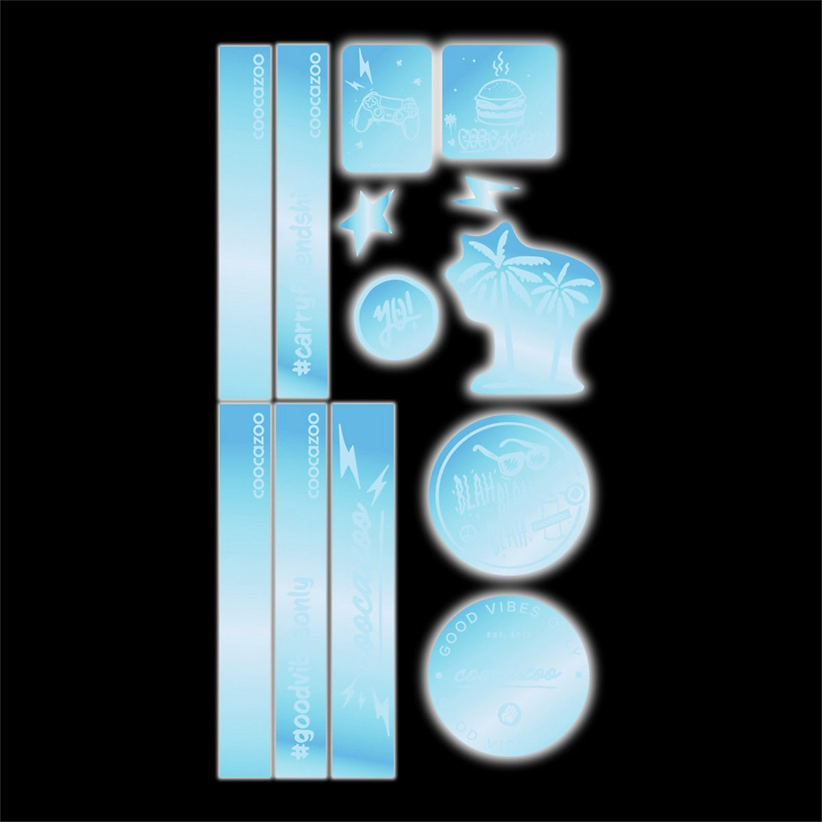Stickerset Blue, reflektierend