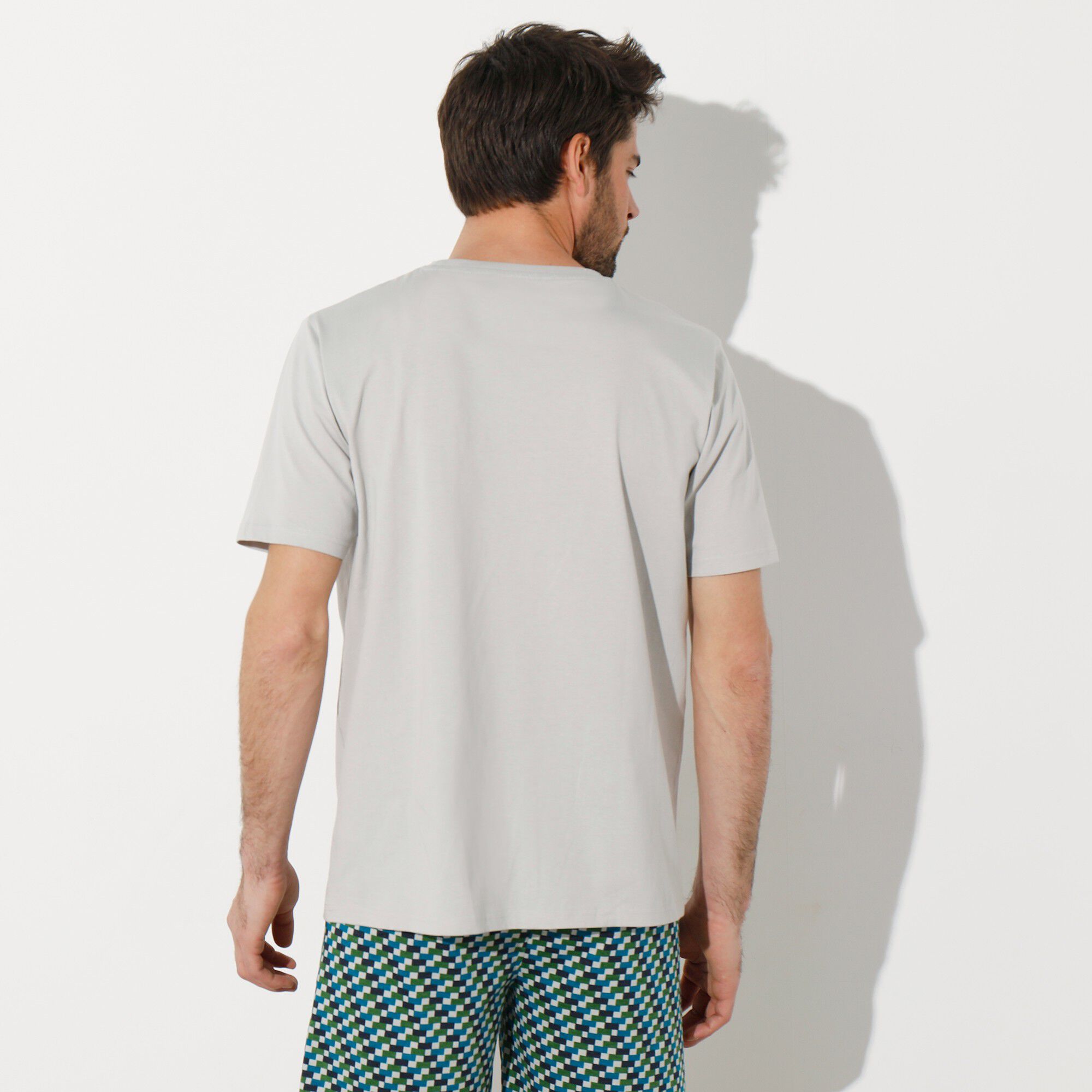 Tee-shirt pyjama manches courtes gris