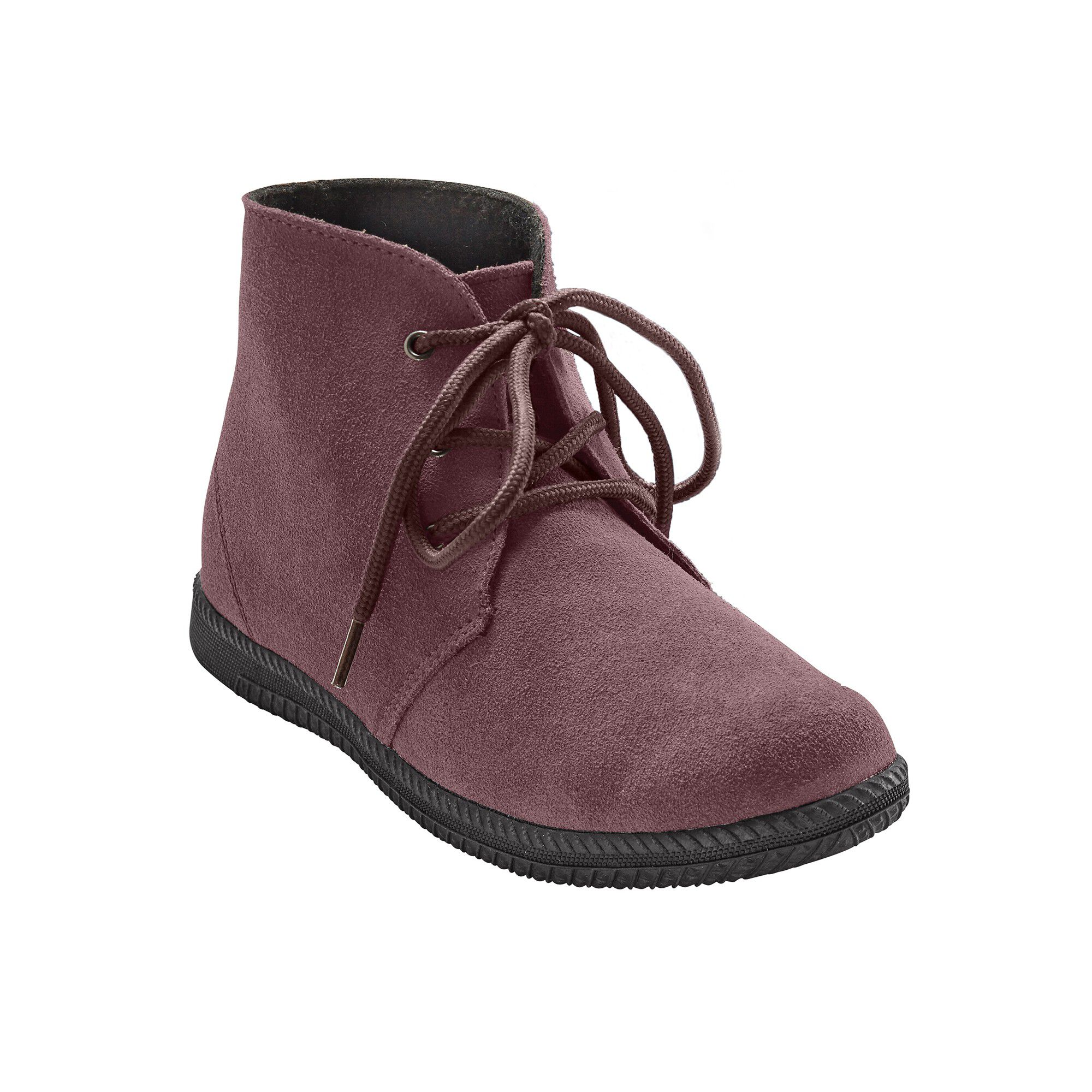 Bottines à lacet en croûte de cuir