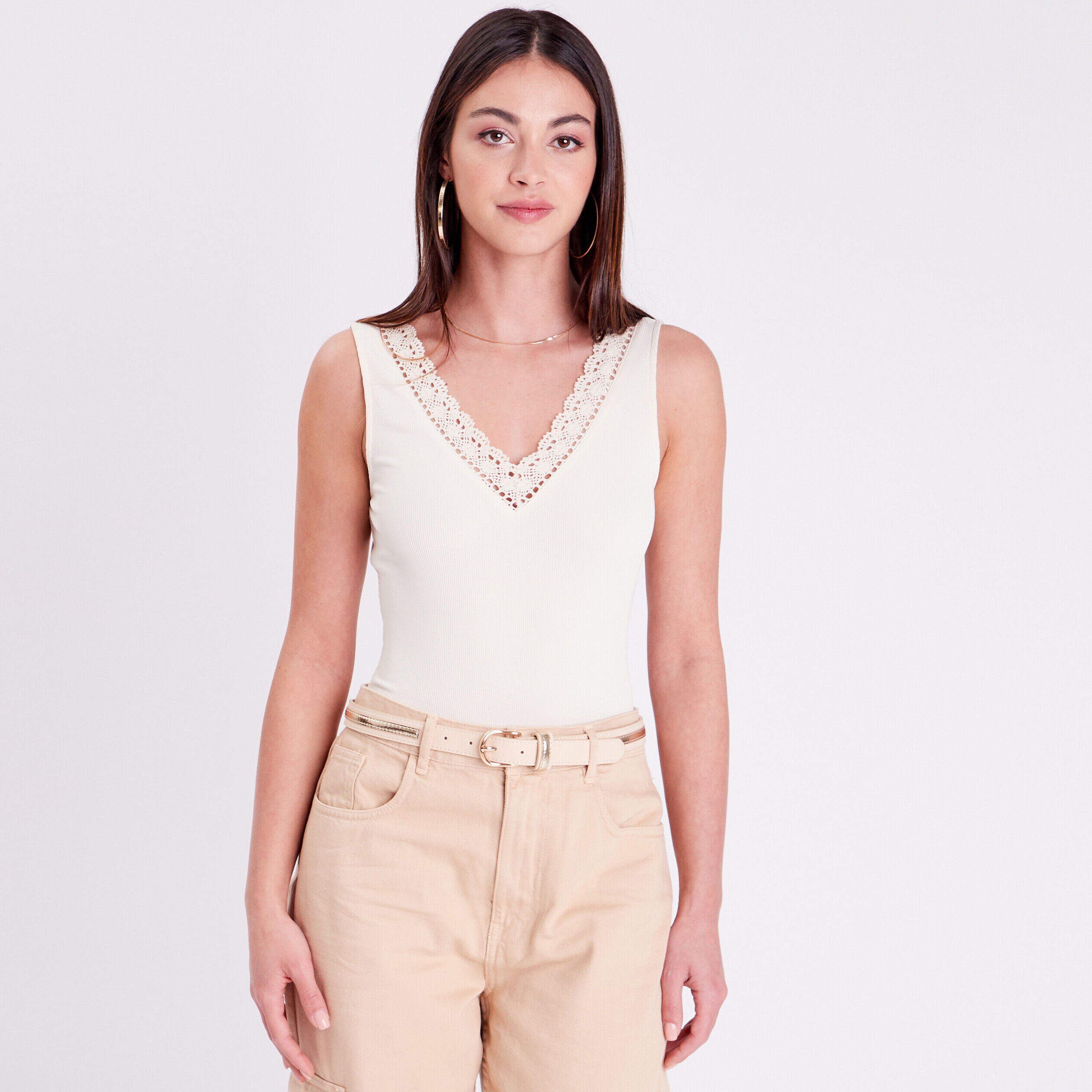 Body bretelles larges ecru femme | Cache Cache