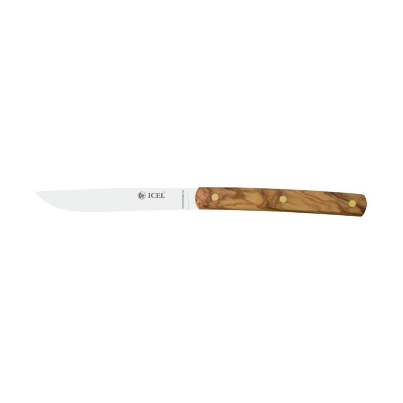 ICEL - 4-teiliges Steakmesser-Set, mit Olivenholzgriff