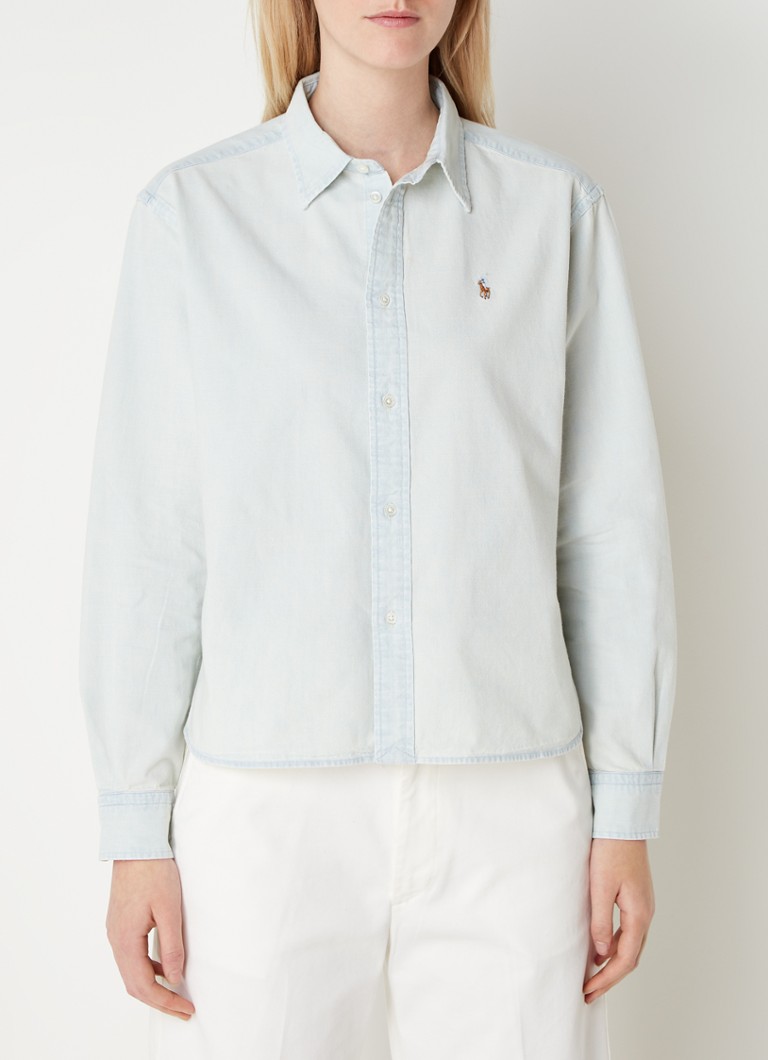 Ralph Lauren chambray blouse with logo