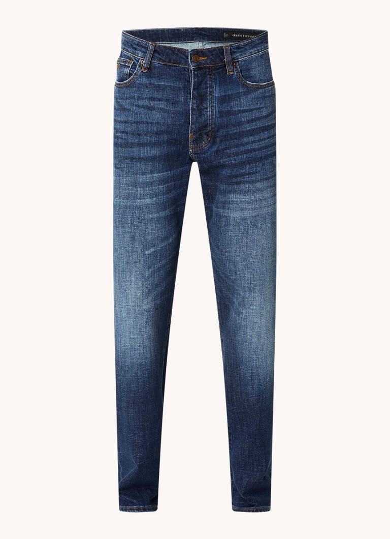Blugi Armani Exchange, croială lejeră, decolorare închisă