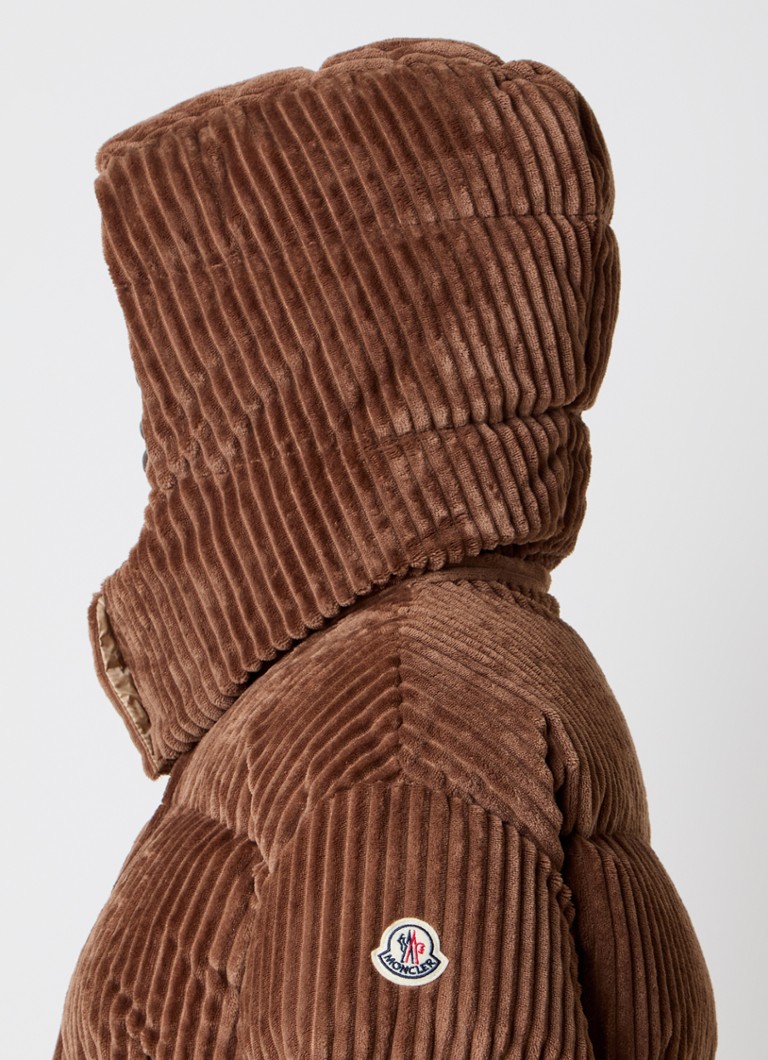 Moncler Daos puhasta jakna od korduroja s punjenjem od paperja i kapuljačom