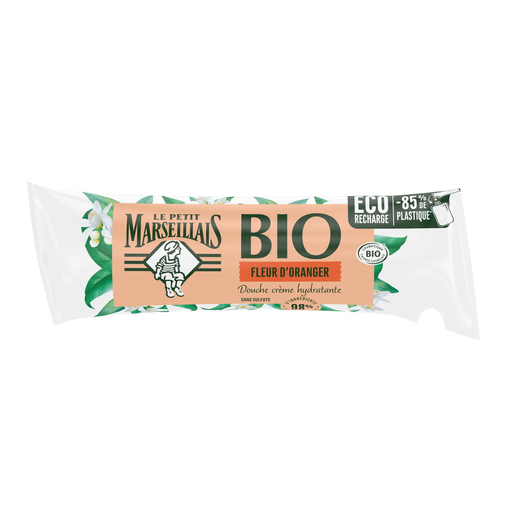 le petit marseillais Berlingot Crème de Douche Bio Hydratante, au PH Neutre, Fleur d'Oranger, 250 ml Crème de douche