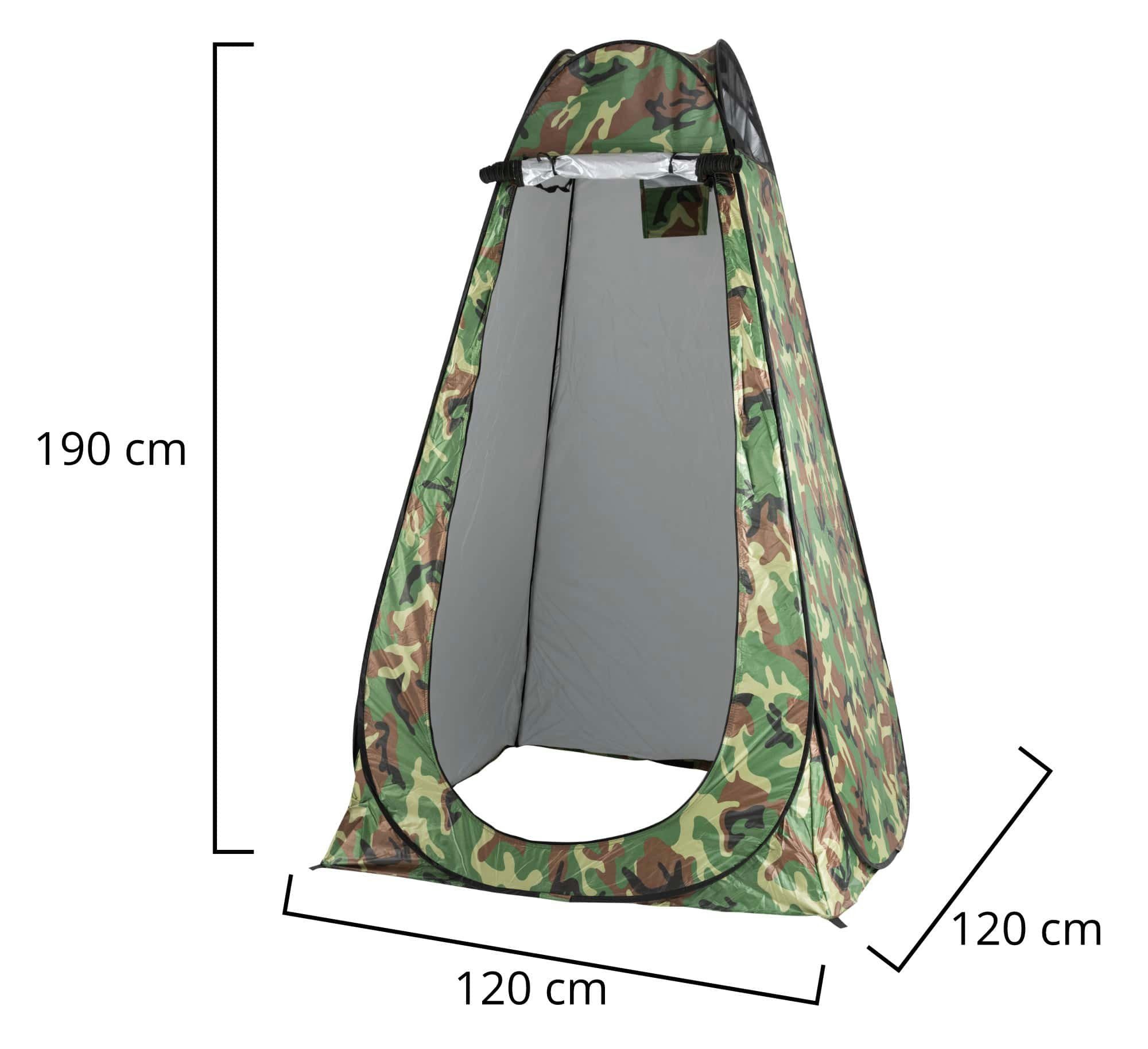 Stagecaptain Wurfzelt TZC-190 Quixie Camouflage Pop-up Toilettenzelt, Personen: 1 (inkl. praktischer Tragetasche), für viele Outdoor-Anwendungen wie z.B. als Duschzelt, Umkleide