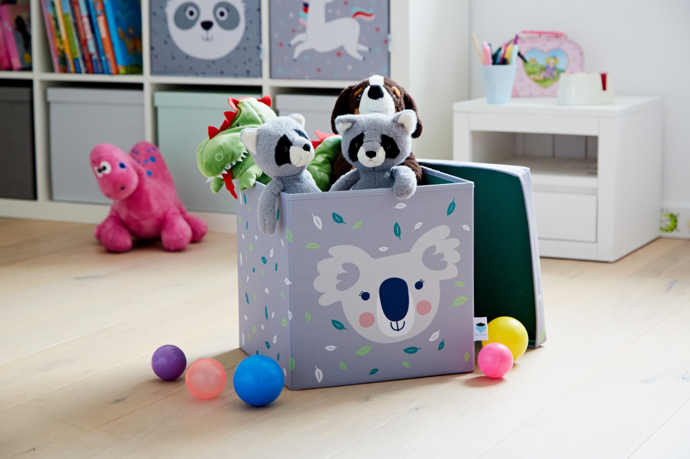 Spielzeugkiste Kids Grau mit Druck