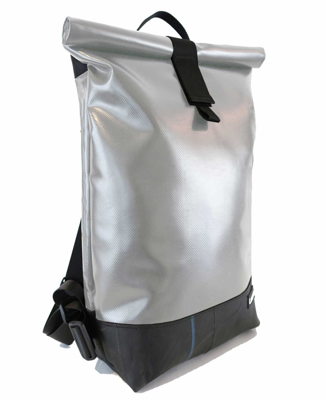 LEONCA Handtaschen grau Rollrucksack LKW-Plane Hellgrau L
