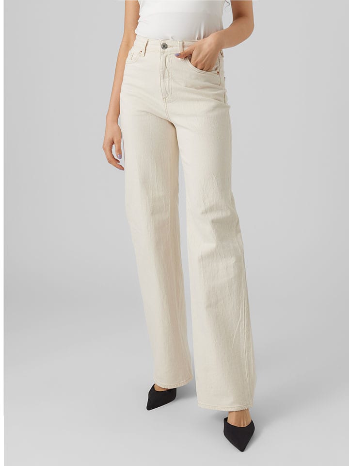 Vero Moda Jeans - Regular Fit - in Creme günstig kaufen