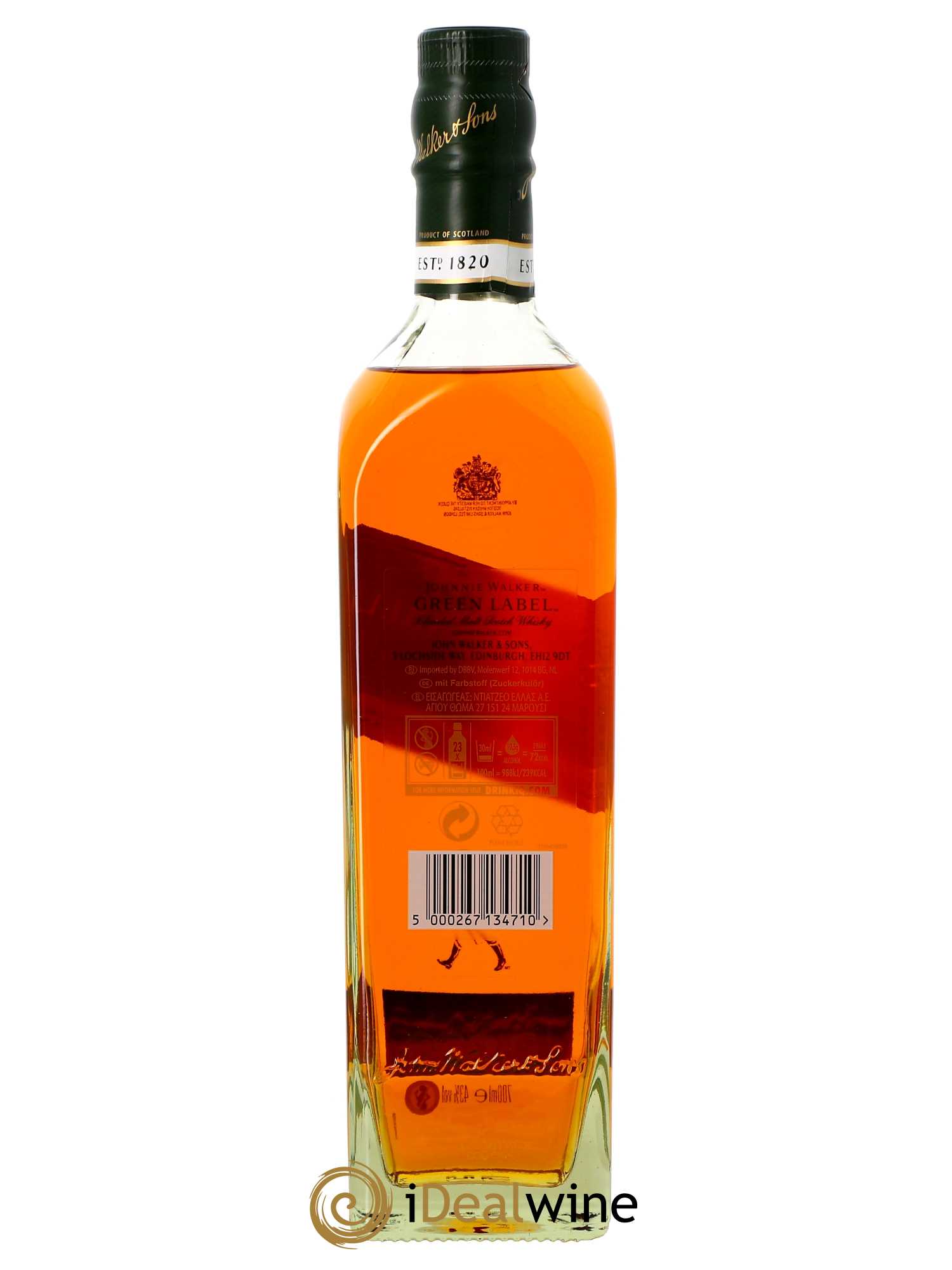 Whisky Johnnie Walker Green Label 15 ans   - Lot de 1 Bouteille