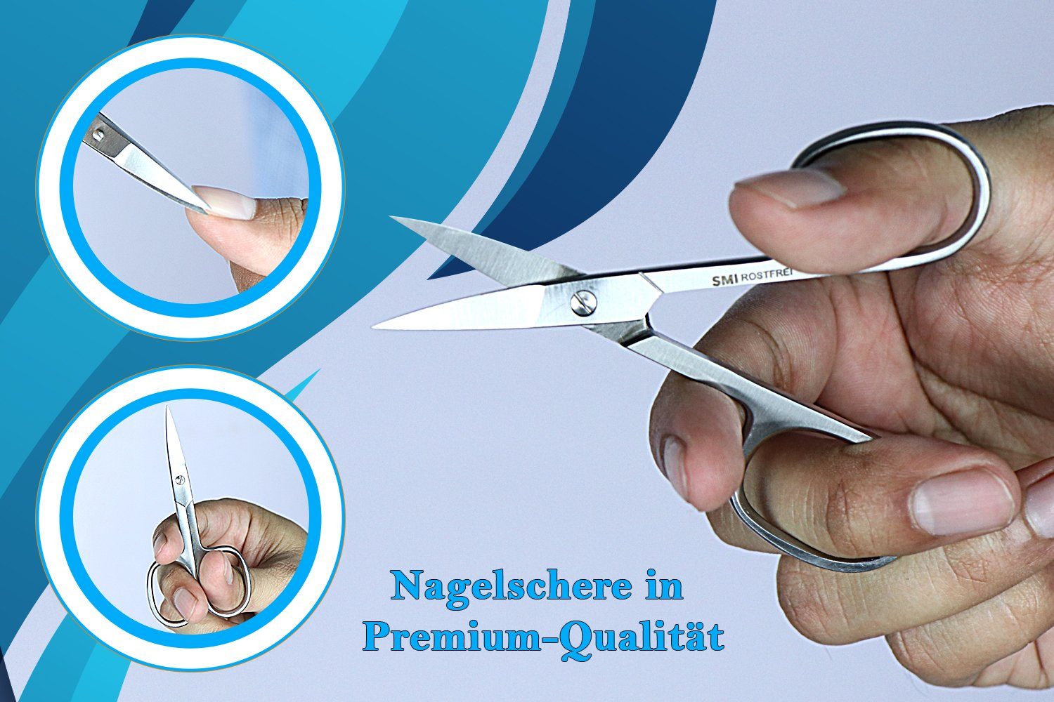 SMI Nagelschere Nagelschere gebogen Maniküre Schere Fingernägel Fußnägel, (1-tlg)