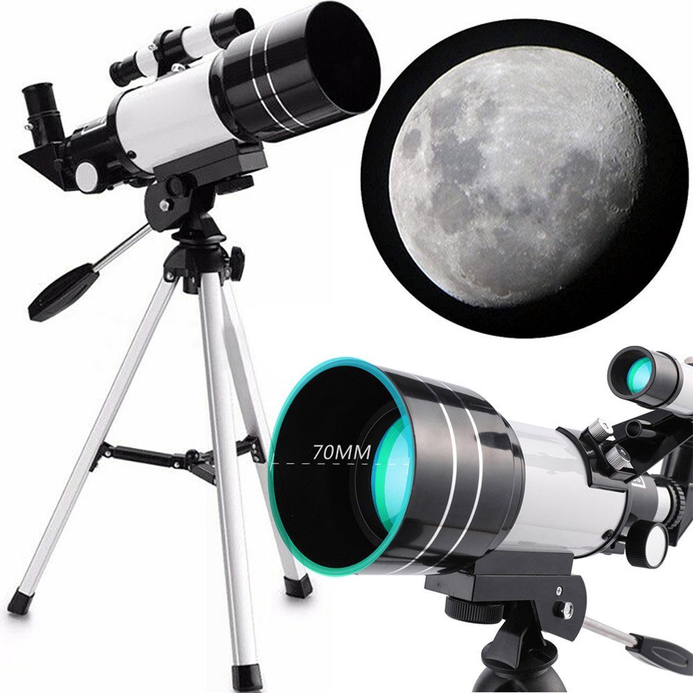 AKKEE Teleskop Teleskop Astronomie Teleskope für Kinder Erwachsene, 70 mm Blenden-Refraktor-Teleskope tragbares Reise-Teleskop