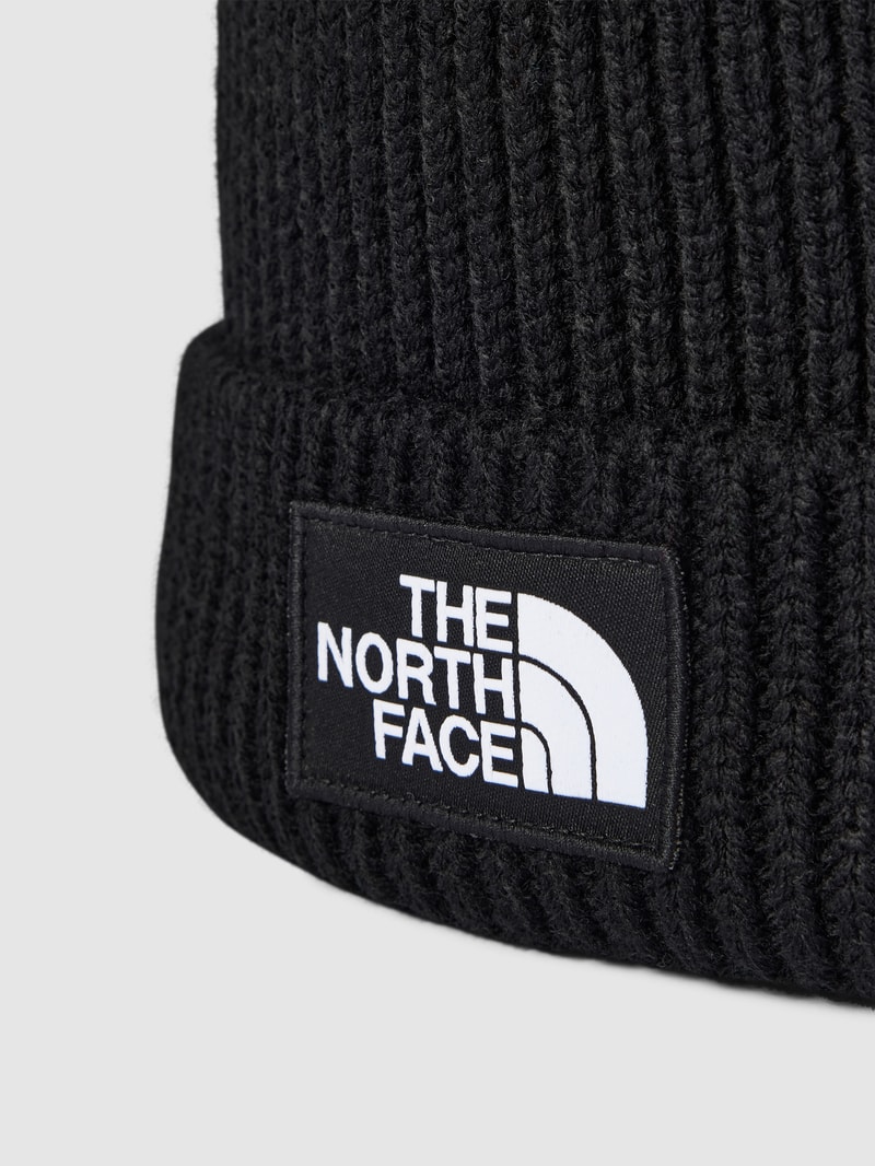 Beanie in Ripp-Optik in schwarz