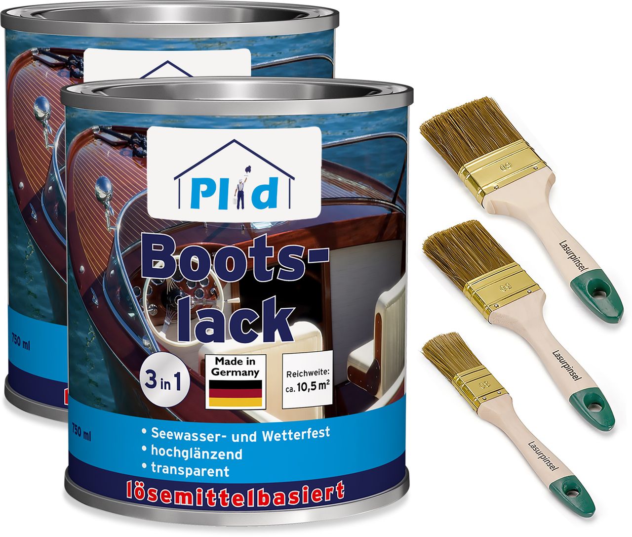 Plid Premium Bootslack Klarlack Parkettlack Holzlack Anstreichset Farblos