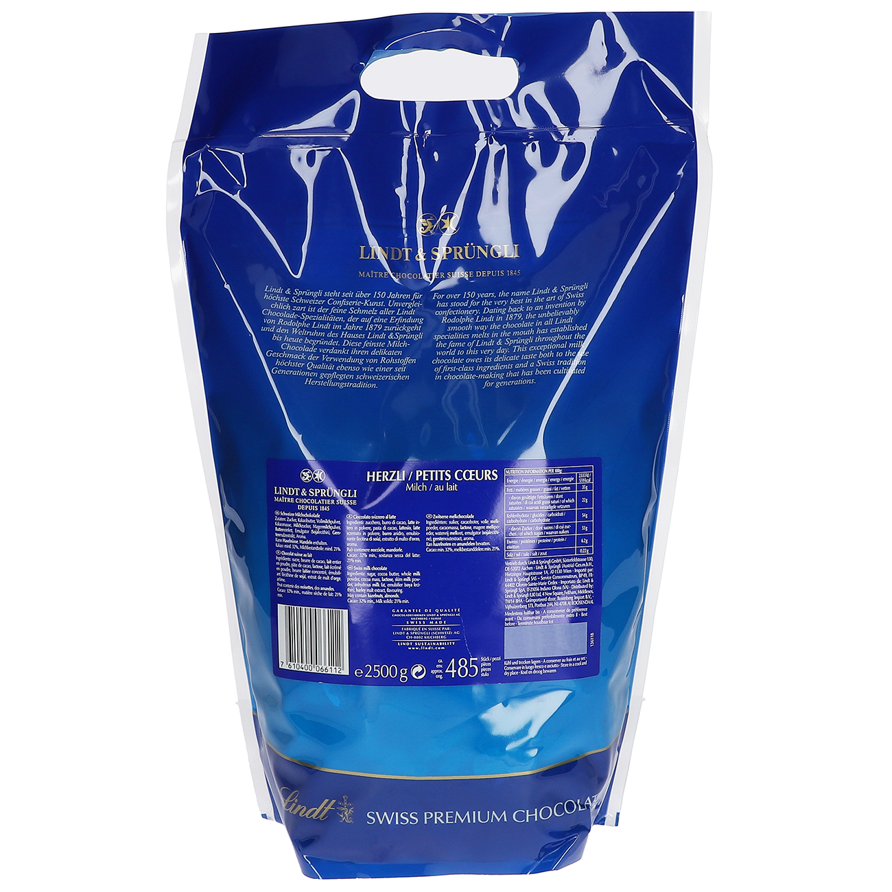 Lindt Vollmilch Herzen gold 2,5kg