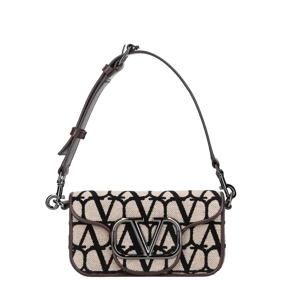 Valentino Garavani - Handtasche LOCÒ Canvas - schwarz