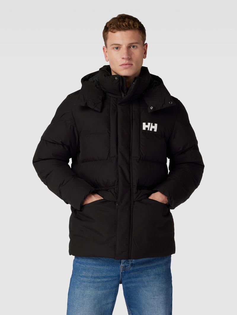 Steppjacke mit Label-Print Modell 'EXPLORER' in schwarz