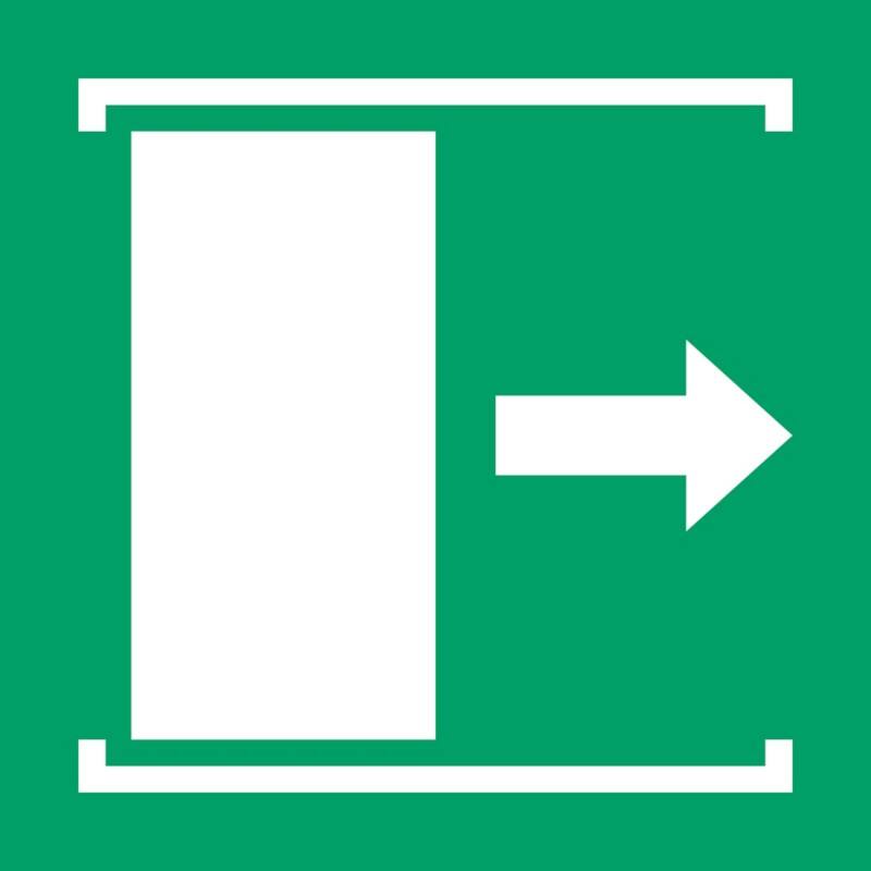 Djois Warnschild Schiebetür öffnet nach rechts Klebstoff, einschraubbar PP (Polypropylen) 15 (B) x 0,14 (H) cm 3 Stück