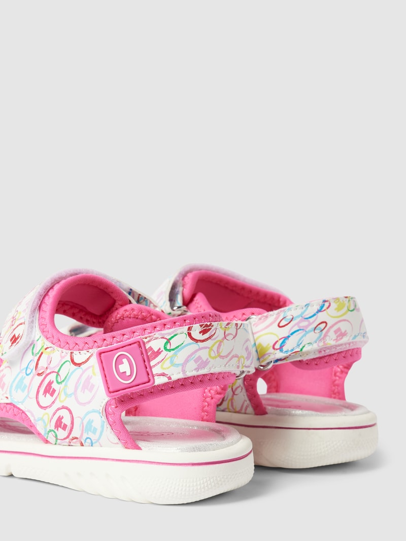Sandalen mit Allover-Print in pink