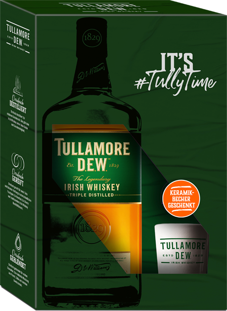 Tullamore DEW Original Blended Irish Whiskey mit Keramikbecher