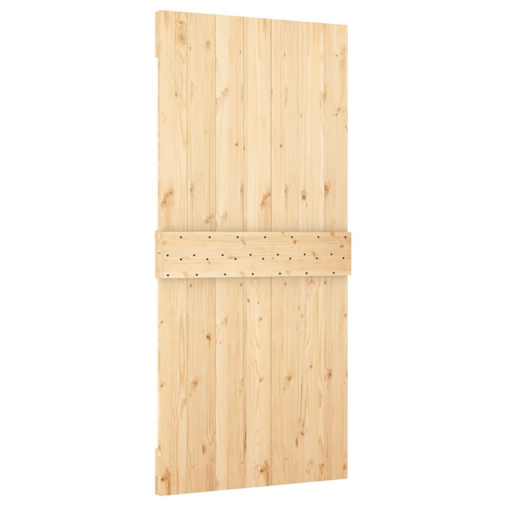 vidaXL Zimmertür Schiebetür mit Beschlag 95x210 cm Massivholz Kiefer Zimmertür Innentür