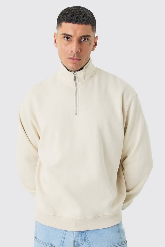 Tall kastiges Oversize Sweatshirt mit 1/4 Reißverschluss