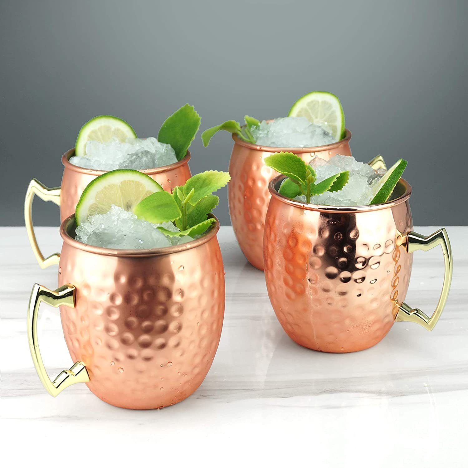 Faizee Möbel Tasse Cocktailglas Moscow Mule Becher Kupferbecher 500ml Fassungsvermögen, Kupfer/Edelstahl