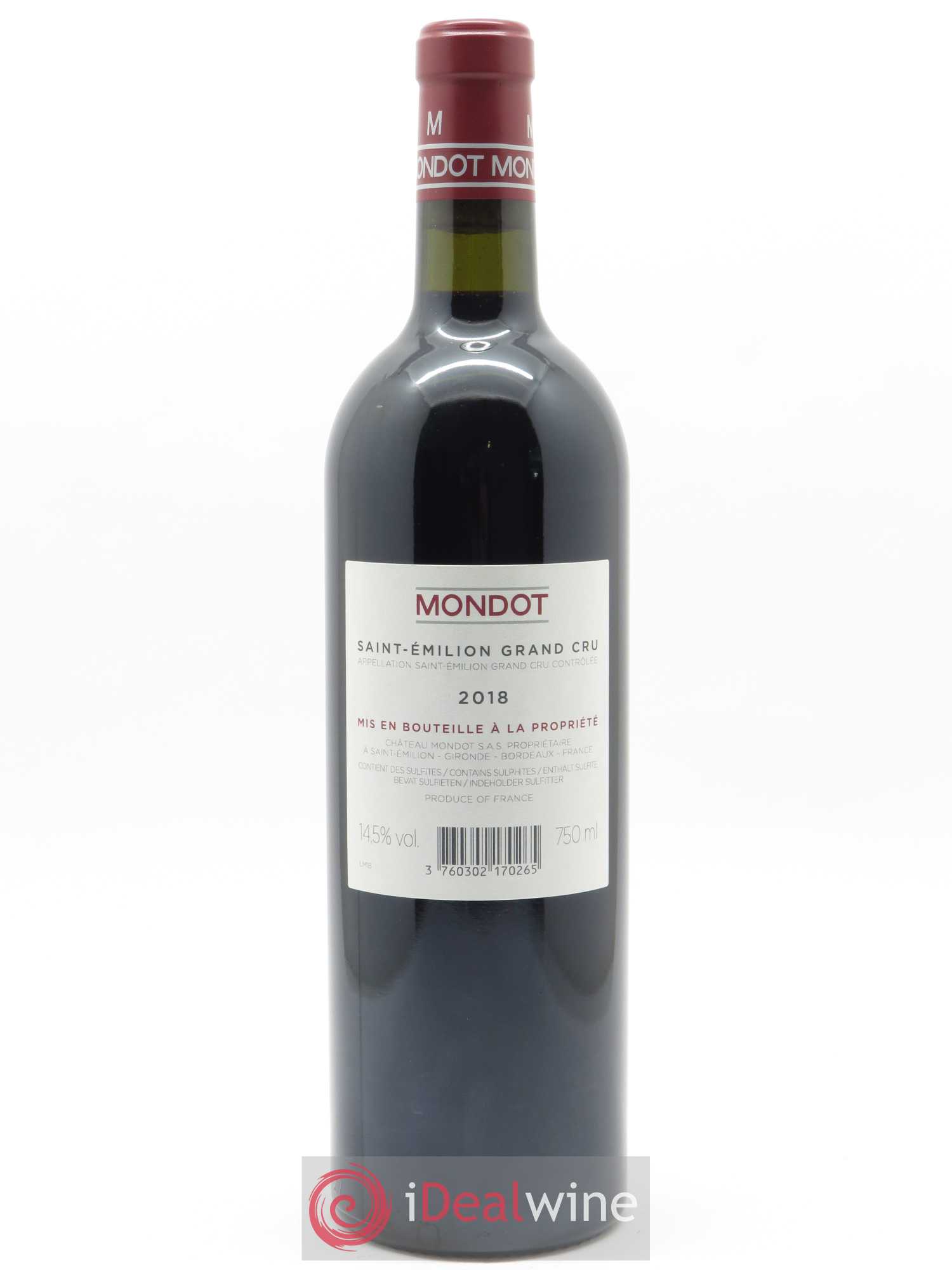 Mondot Second Vin (CBO à partir de 6 bts) 2018 - Lot de 1 Bouteille