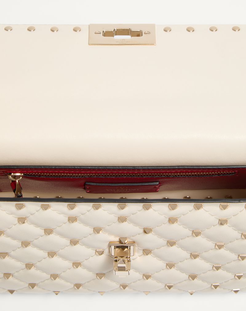 Bolsa média Rockstud Spike em couro napa.