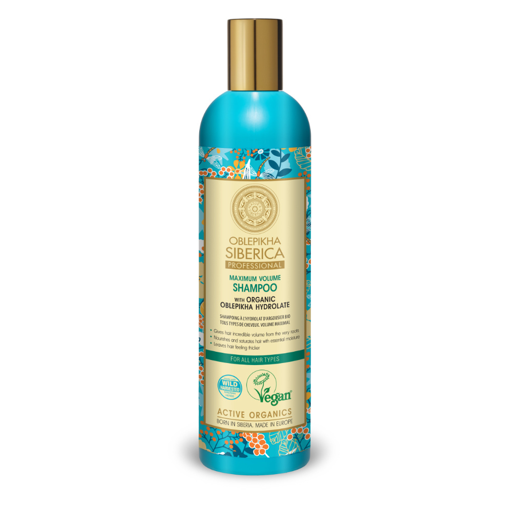 Natura Sibérica Shampoing Volume Maximal à l'Argousier Shampoing Tous Types de Cheveux