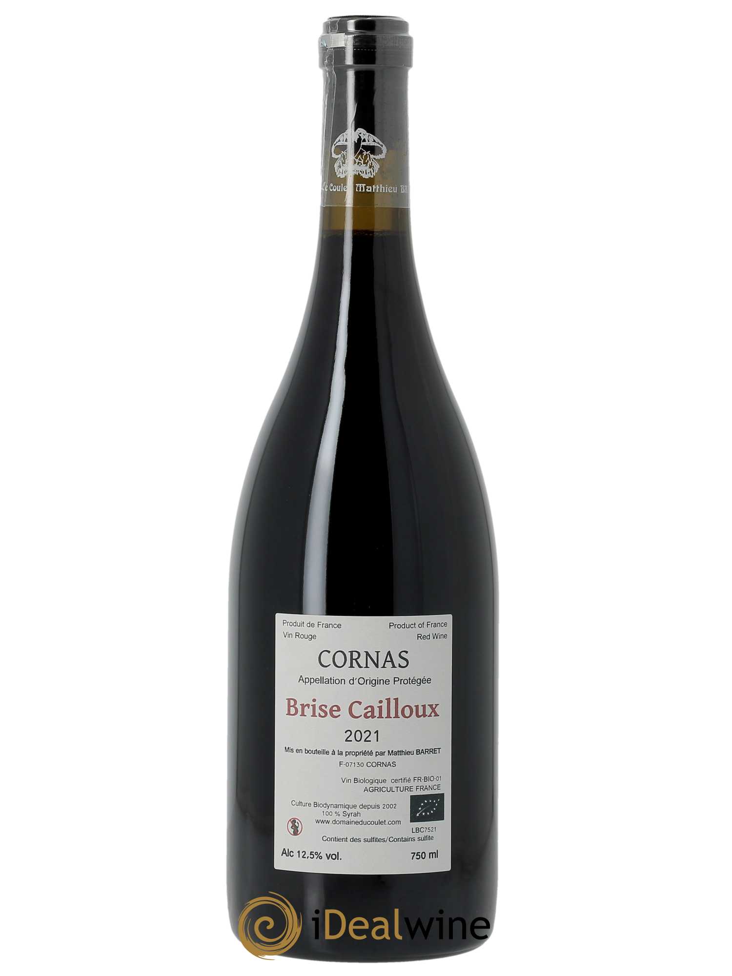 Cornas Brise Cailloux Coulet (Domaine du) - Matthieu Barret  2021 - Lot de 1 Bouteille