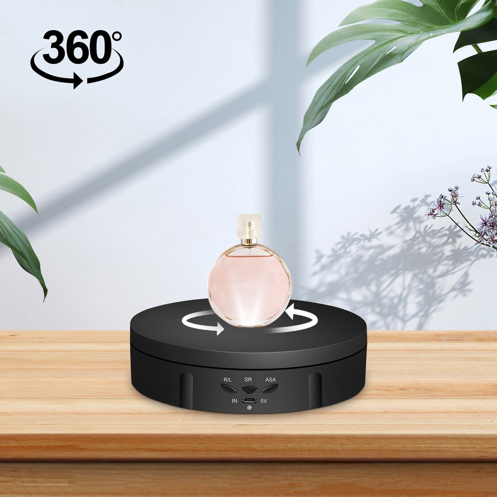 Rutaqian Drehteller 360 Grad Elektrischer Drehteller Für Präsentation von Schmuck, Uhren