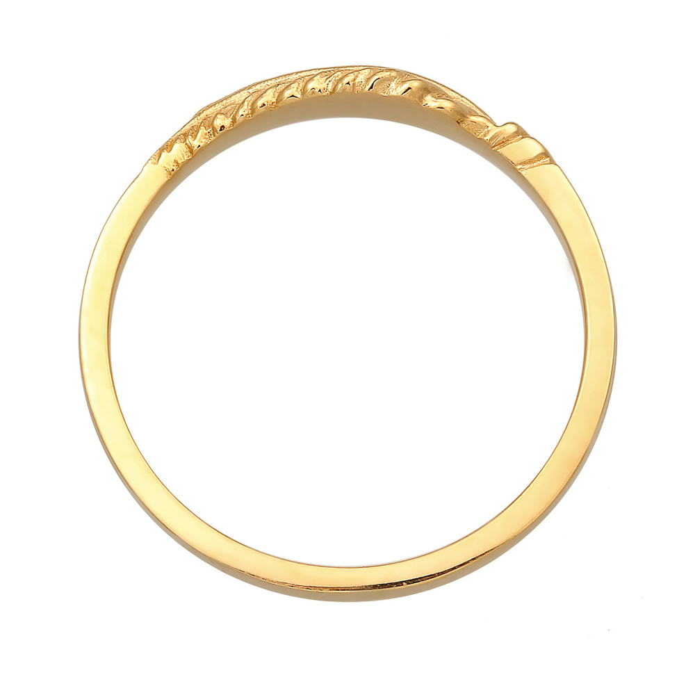 Elli Elli Bague Femmes Plumes Tendance Boho Festival en Argent Sterling 925 plaqué Or Bague