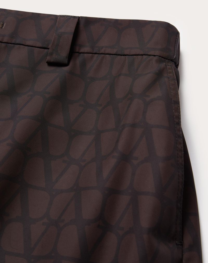 Bermudashorts i nylon med Toile Iconographe-print