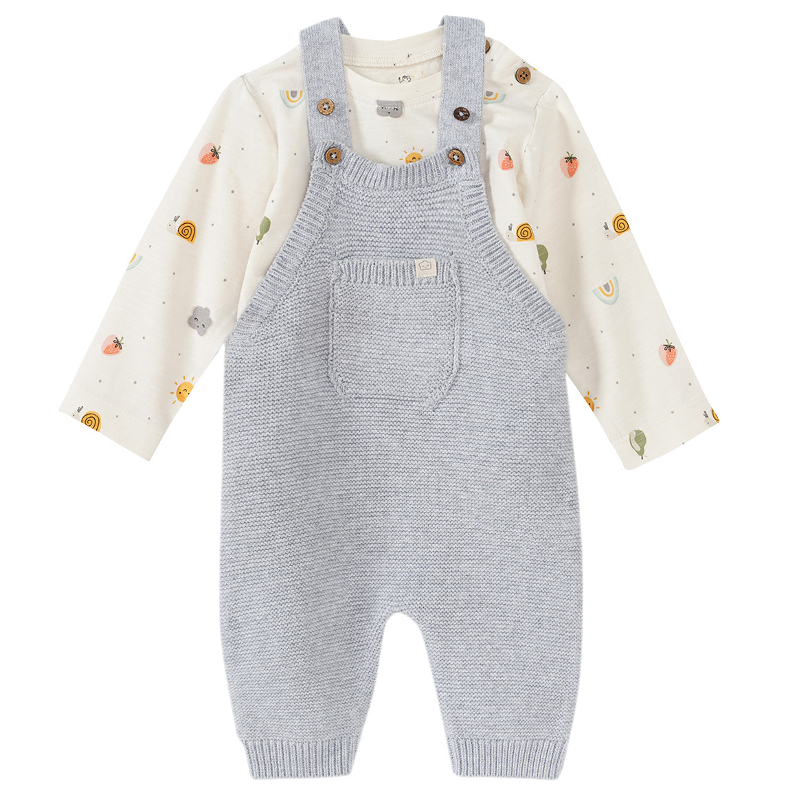 Newborn Strickoverall und Langarmshirt im Set