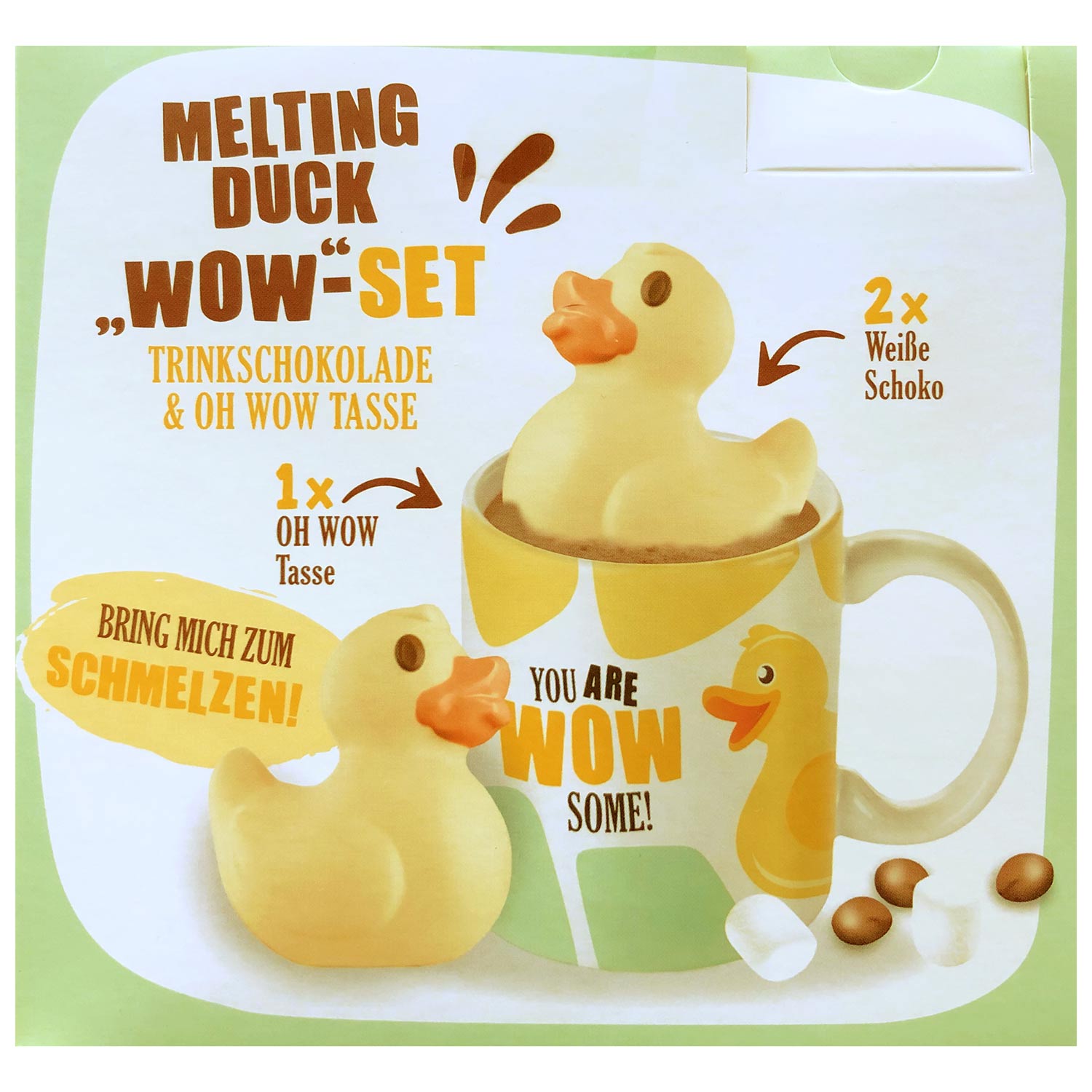 OH WOW! Chocolate Melting Duck Geschenk-Set 150g