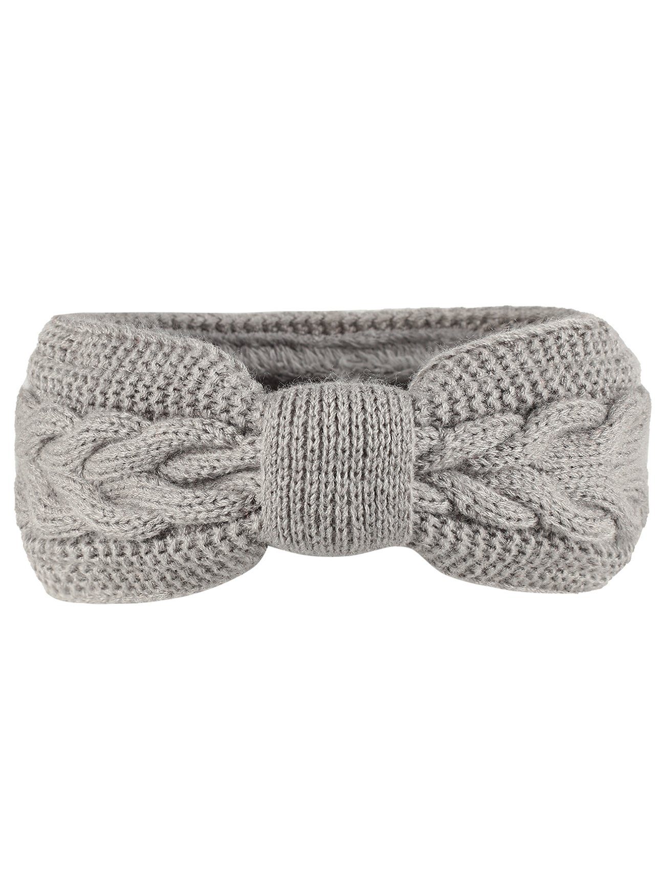 HOHEA H Haarband Zopfmuster-Stirnband mit Schleife für Damen, 1-tlg., Gestricktes Stirnband für Mädchen, Ohrenwärmer, weich, Gestricktes Stirnband mit Plüschfutter für den Herbst