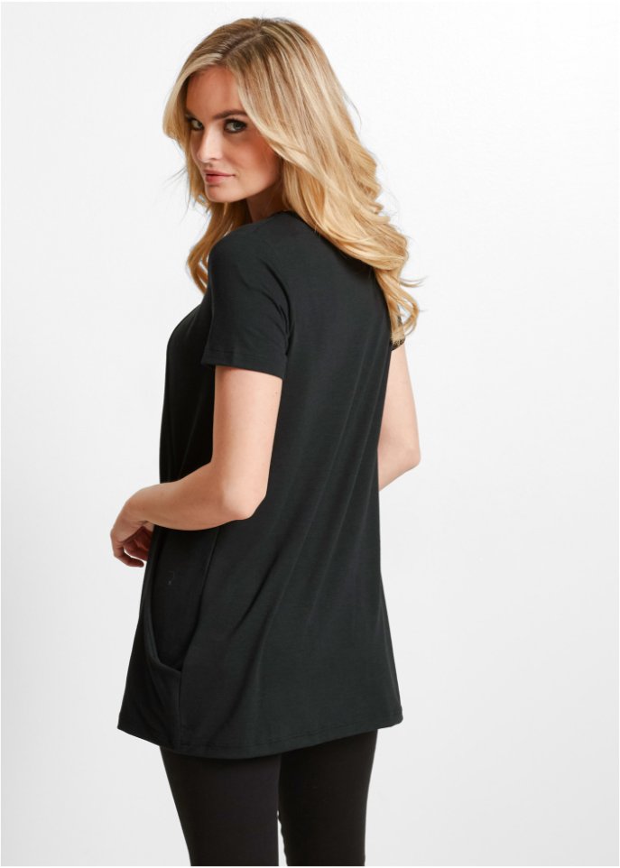 Longshirt mit rundhals Dekollete